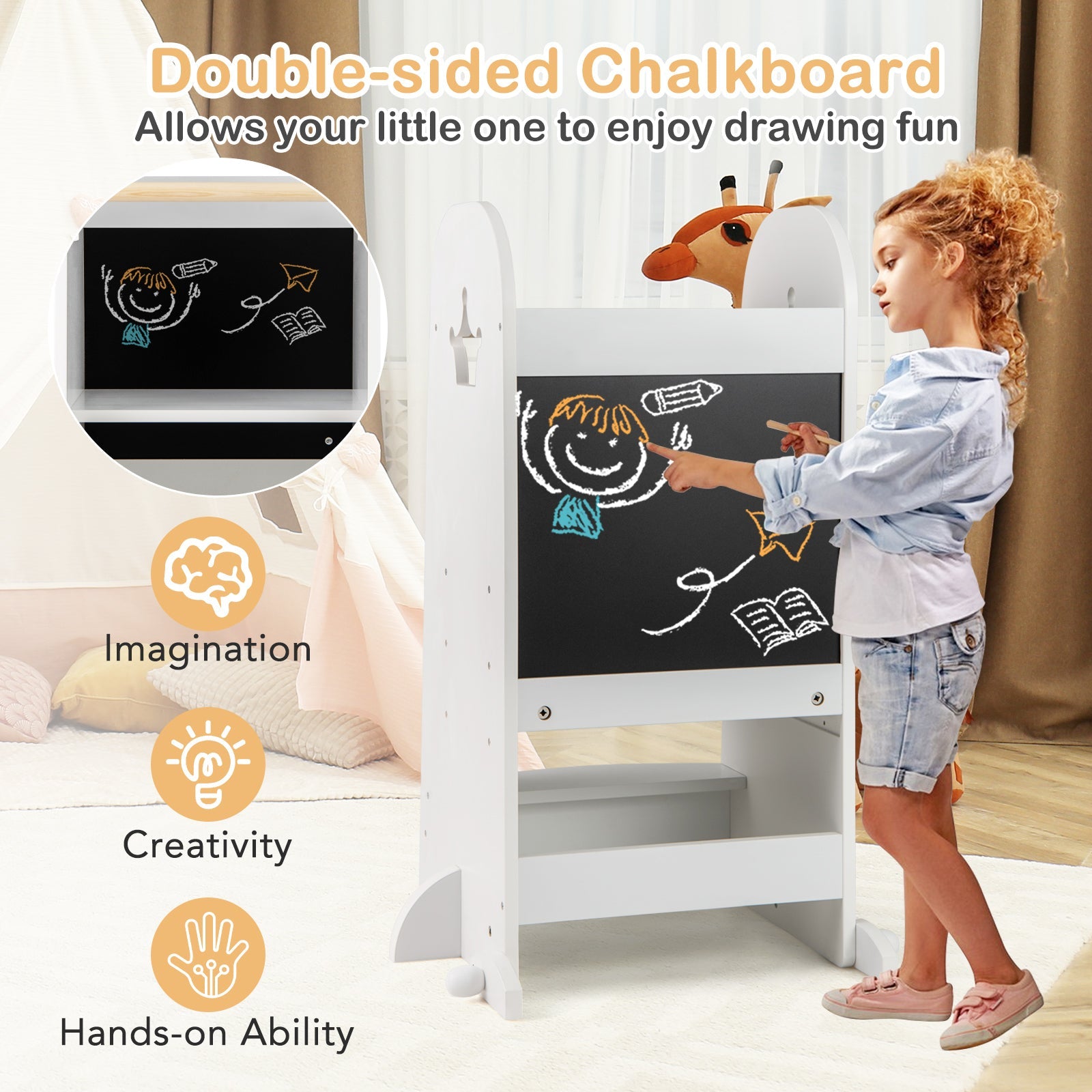 Toddler Standing Tower with 3-Level Adjustable Platform