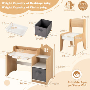 Student Drawing Writing Desk Set for Boys & Girls