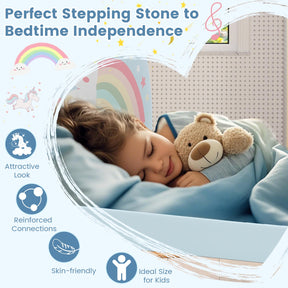 Single Floor Bed Frame, Upholstered Twin Size Kids Floor Bed with 210D Oxford Cloth Floor Mat