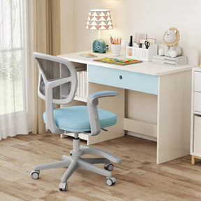 Student Ergonomic Computer Chair w/Adjustable Height, Swivel Rolling Kids Office Chair for 3-15
