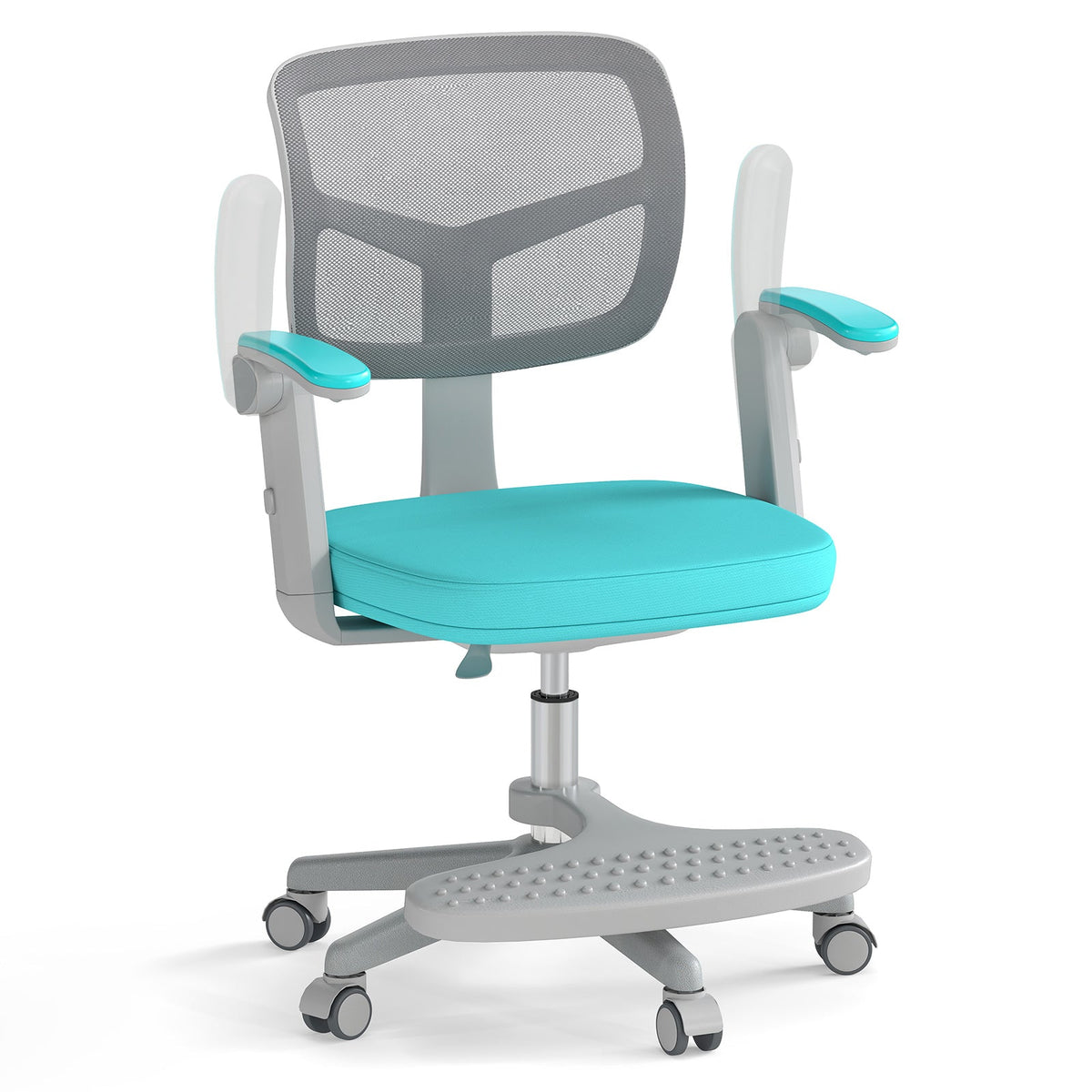 Student Ergonomic Computer Chair w/Adjustable Height, Swivel Rolling Kids Office Chair for 3-15