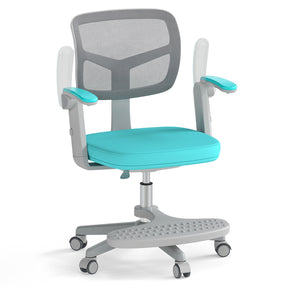 Student Ergonomic Computer Chair w/Adjustable Height, Swivel Rolling Kids Office Chair for 3-15