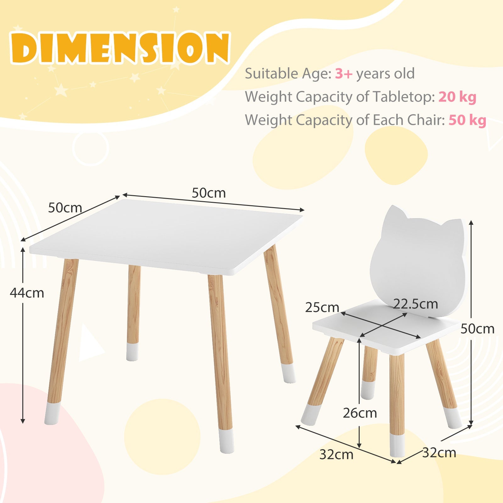 Kids Table and Chairs Set Wooden Toddler Desk and Chair Set