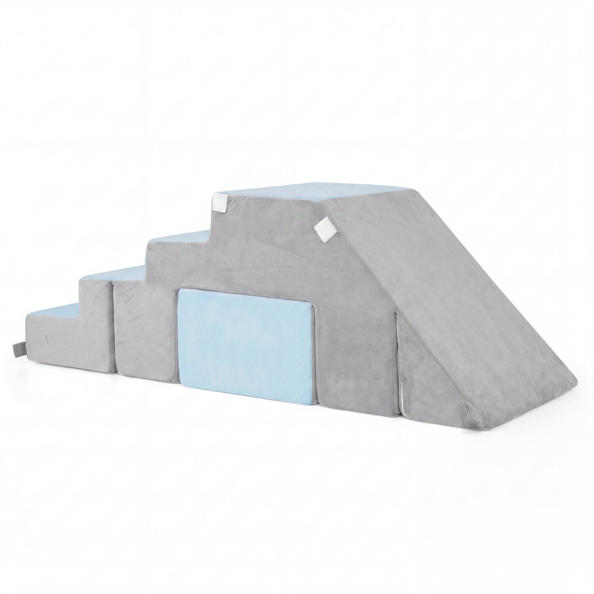 4-in-1 Foam Climbing Blocks, Toddler Indoor Climb & Crawl Soft Play Set with Slide