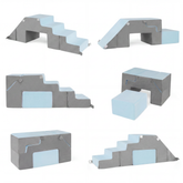 4-in-1 Foam Climbing Blocks, Toddler Indoor Climb & Crawl Soft Play Set with Slide