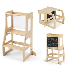 Toddler Standing Tower w/ Blackboard, Natural