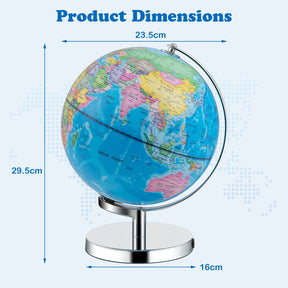 World Globe, 3-in-1 Desktop Spinning Earth w/ Illuminated Constellation Maps