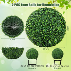 2 PCS Artificial Plant Milan Grass Ball Faux Plant Home Wedding Decoration