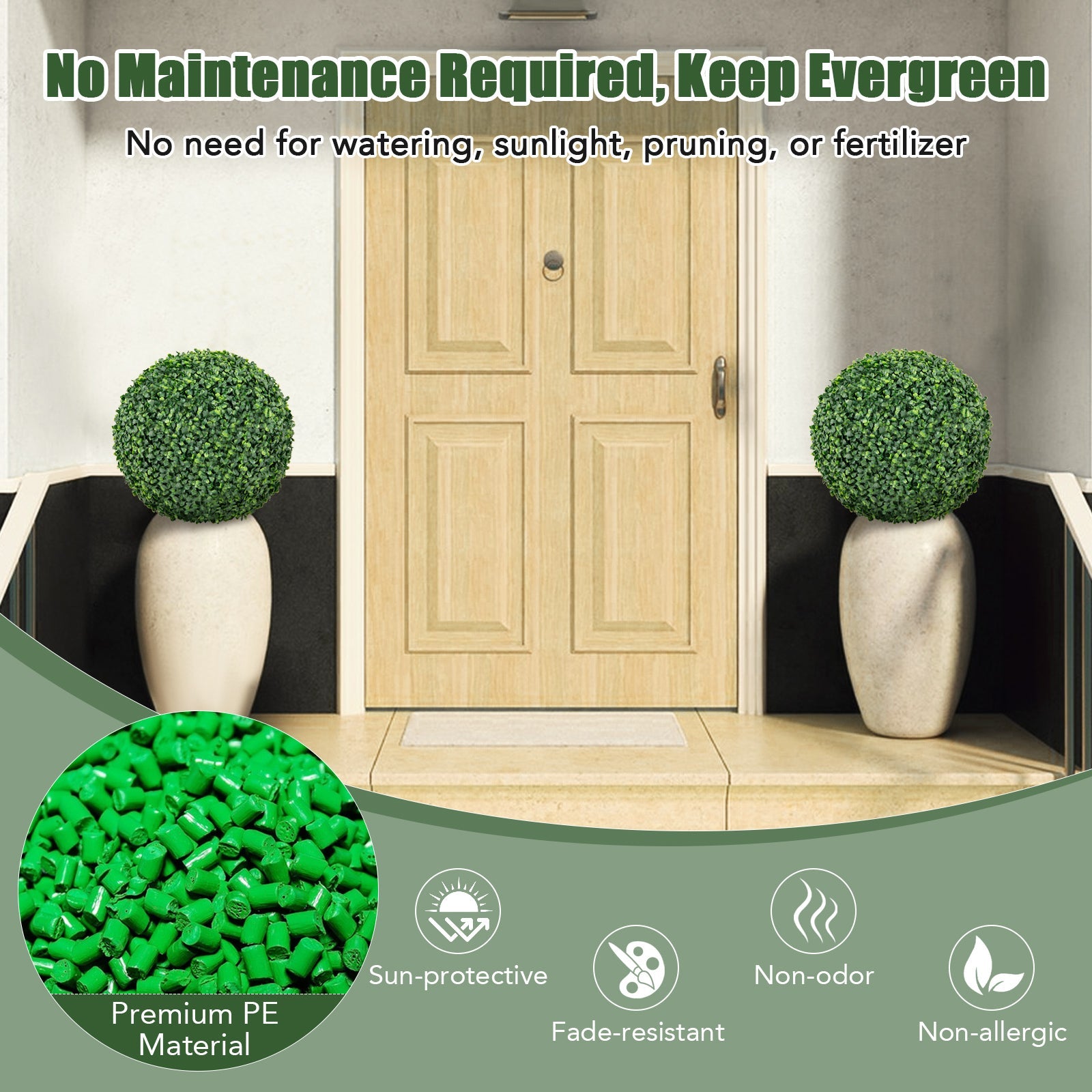 2 PCS Artificial Plant Milan Grass Ball Faux Plant Home Wedding Decoration
