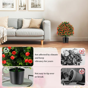 Giantex 2 Pack Artificial Rose Topiary Ball Tree