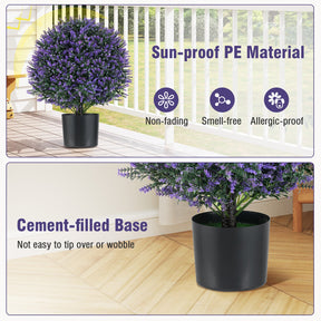 2 Pack Faux Shrub Bushes w/Flowers & Plastic Nursery Pot