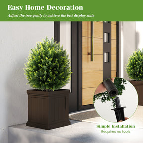 61 cm Artificial Cypress Topiary Ball Tree Set of 2