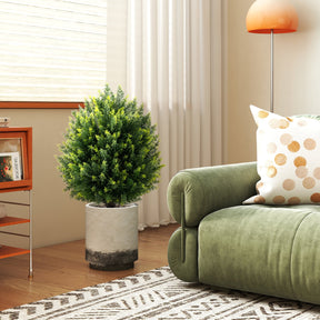 61 cm Artificial Cypress Topiary Ball Tree Set of 2