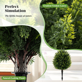 61 cm Artificial Cypress Topiary Ball Tree Set of 2