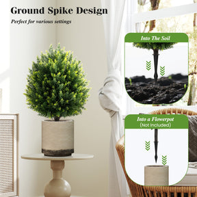 61 cm Artificial Cypress Topiary Ball Tree Set of 2