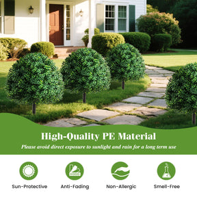 2 Pack Faux Bushes with Ground Spike
