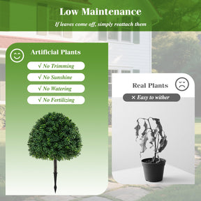 2 Pack Faux Bushes with Ground Spike
