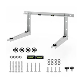 Heavy-Duty Mini Split Wall Mounting Bracket Outdoor AC Bracket with Adjustable Rubber Pads for 12000-24000 BTU Universal Ductless AC Unit
