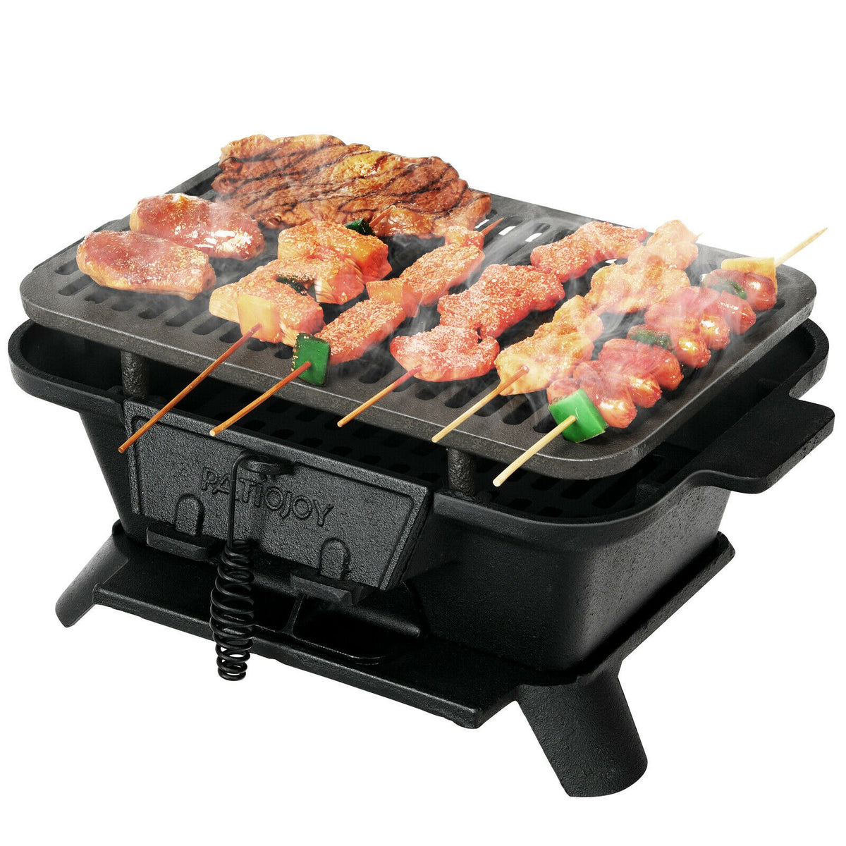 Heavy Duty Cast Iron Tabletop BBQ Grill Stove with Two Different Heights for Camping Picnic