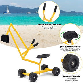 Heavy Duty Kids Ride-on Sand Digger Digging Excavator with Wheels