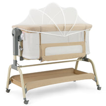 4 in 1 Rocking Baby Bassinet, Newborn Infant Bedside Sleeper w/6 Adjustable Heights