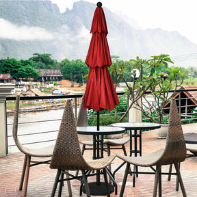10-Feet 3-Tier Patio Umbrella Outdoor Canopy with Double Vented for Pool
