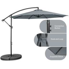 Hikidspace 10 Feet Offset Umbrella with Cross Base for Pool, Outdoor Camping, Patio