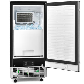 24H Ice Machine Freestanding & Under Counter Ice Cube Maker with Drain Pump for Commercial
