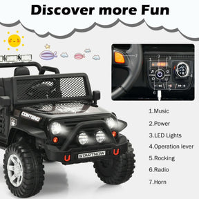 Hikidspace 12V Kids Remote Control Electric  Ride On Truck Car with Lights and Music