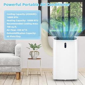 Hikidspace 14000 BTU(Ashrae) Portable Air Conditioner with APP and WiFi Control