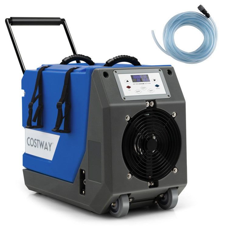 180 PPD Portable Commercial Dehumidifier with Pump Drain Hose and Wheels