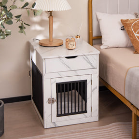 2-In-1 Dog House with Drawer and Wired Wireless Charging