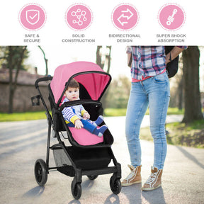 Hikidspace 2-in-1 Foldable Newborn Infant Baby Stroller with  Cup Holder