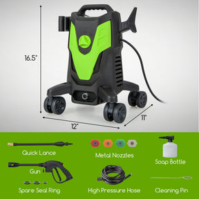 2400 PSI High-power Electric Pressure Washer with 4 Nozzles for Patio Garden Car Cleaning