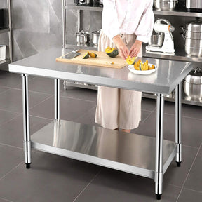 Hikidspace 24 x 36 Inch Stainless Steel Commercial Kitchen Food Prep Table