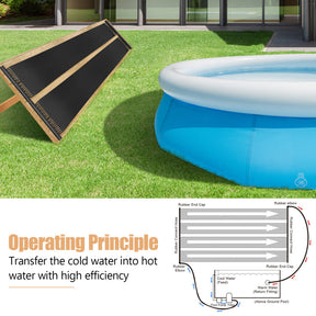 2 Pieces 10/16.4/20 Feet Weatherproof Solar Swimming Pool Heater for Ground and  Roof