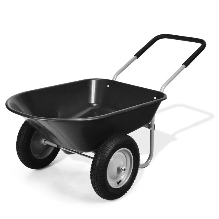 2 Tire Heavy-duty Wheelbarrow Garden Cart Utility Cart for Patios, Warehouses and Farms