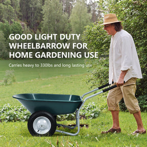 2 Tire Heavy-duty Wheelbarrow Garden Cart Utility Cart for Patios, Warehouses and Farms