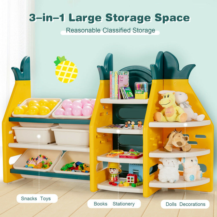 Hikidspace 3-in-1 Kids Toy Storage Organizer with ASTM and CPSIA Certificated