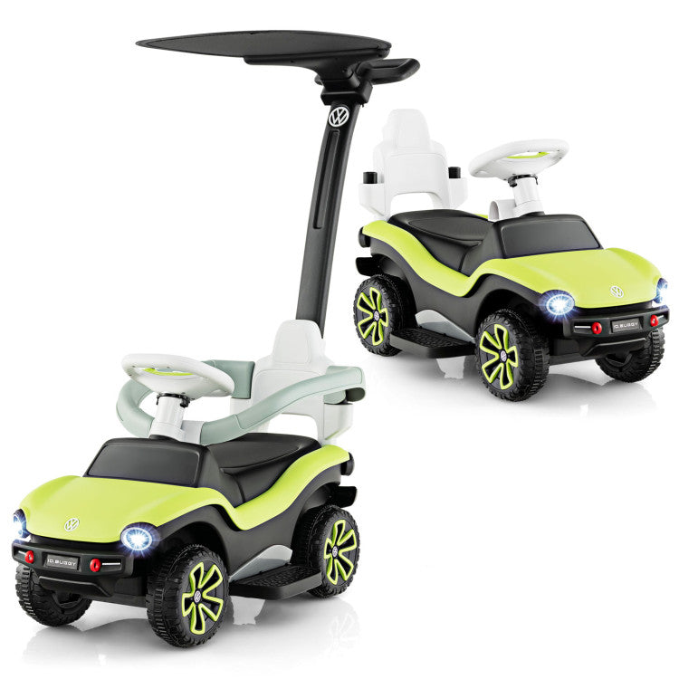 3-in-1 Licensed Volkswagen Ride-on Push Car with Adjustable Push Handle