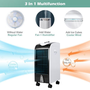 3-in-1 Portable Evaporative Air Cooler with Filter Knob for Home & Office