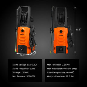3500PSI Electric High-power Pressure Washer Pressure for Car Courtyard Garden Cleaning