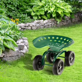 360° Swivel Garden Rolling Work seat with Adjustable Height