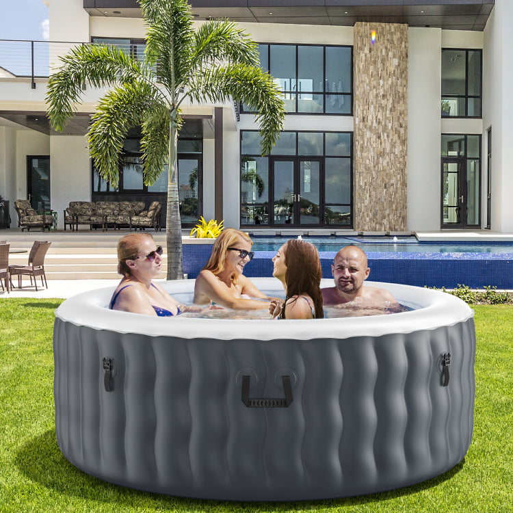 4-Person Inflatable Hot Tub Spa with 108 Massage Bubble Jets and Accessories