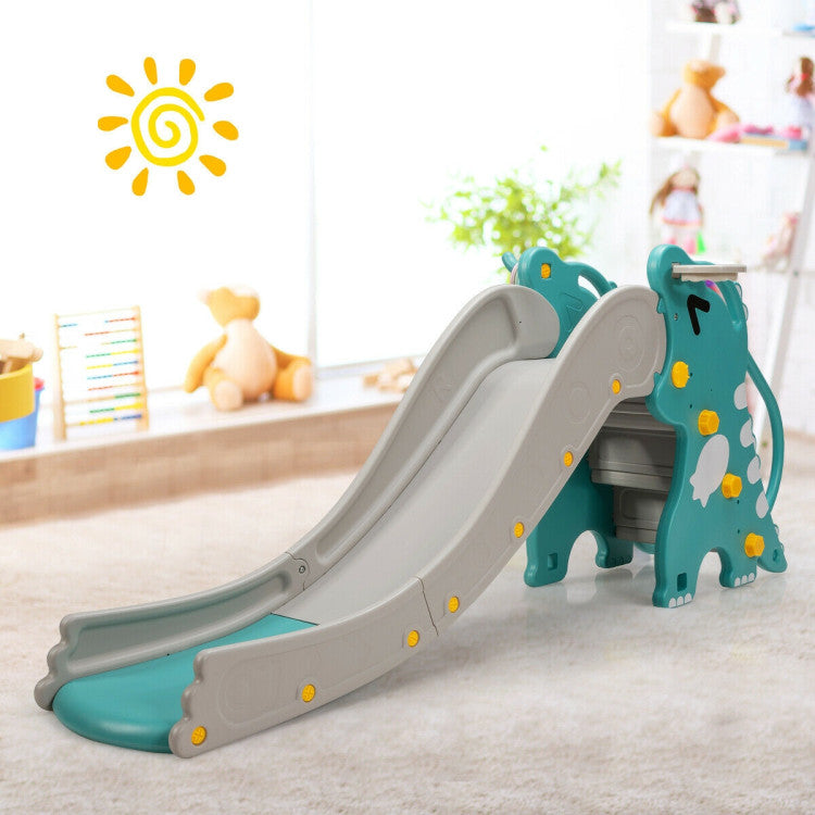 4-in-1 Kids Climber Slide Play Set with Basketball Hoop