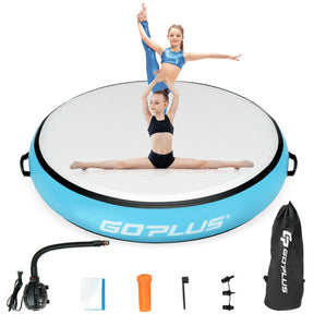 40 Inch Inflatable Round Gymnastic Mat with Electric Pump for Yoga