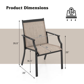 4 Piece Patio Dining Chairs Large Outdoor Chairs with Breathable Seat