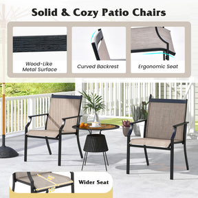 4 Piece Patio Dining Chairs Large Outdoor Chairs with Breathable Seat