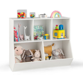 5-Cube Wooden Kids Toy Book Storage Organizer with Anti-Tipping Kits