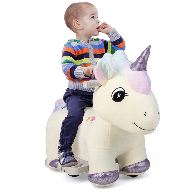 6V Electric Animal Ride On Toy with Music and Handlebars